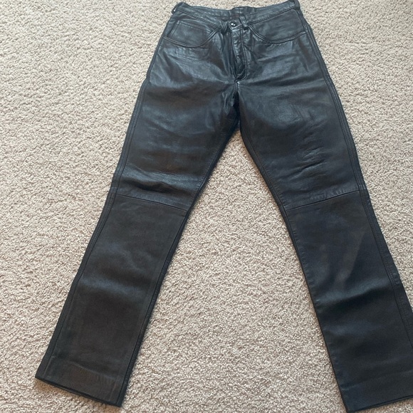 Leather Pants 100% with lining Vintage - Picture 1 of 5